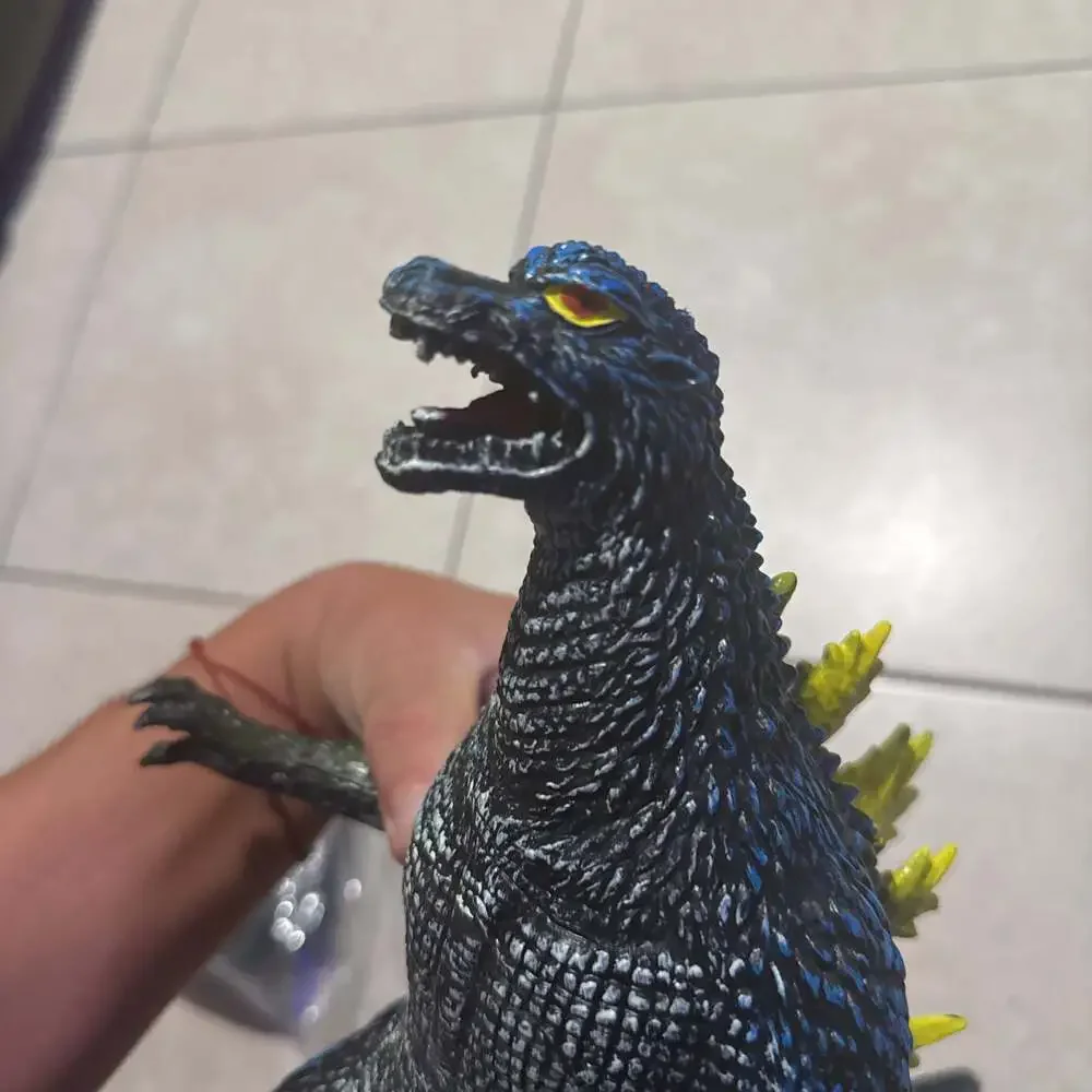 Vintage Godzilla Action Figure Toy Statue Black Blue Scales Y2K Style